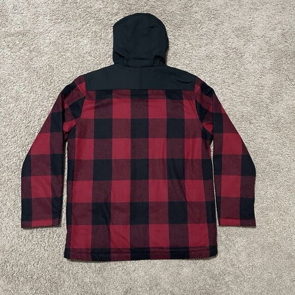 Fjallraven Jacket Mens XL Red Black Greenland Re-Wool Buffalo Plaid Lumberjack - Picture 9 of 12